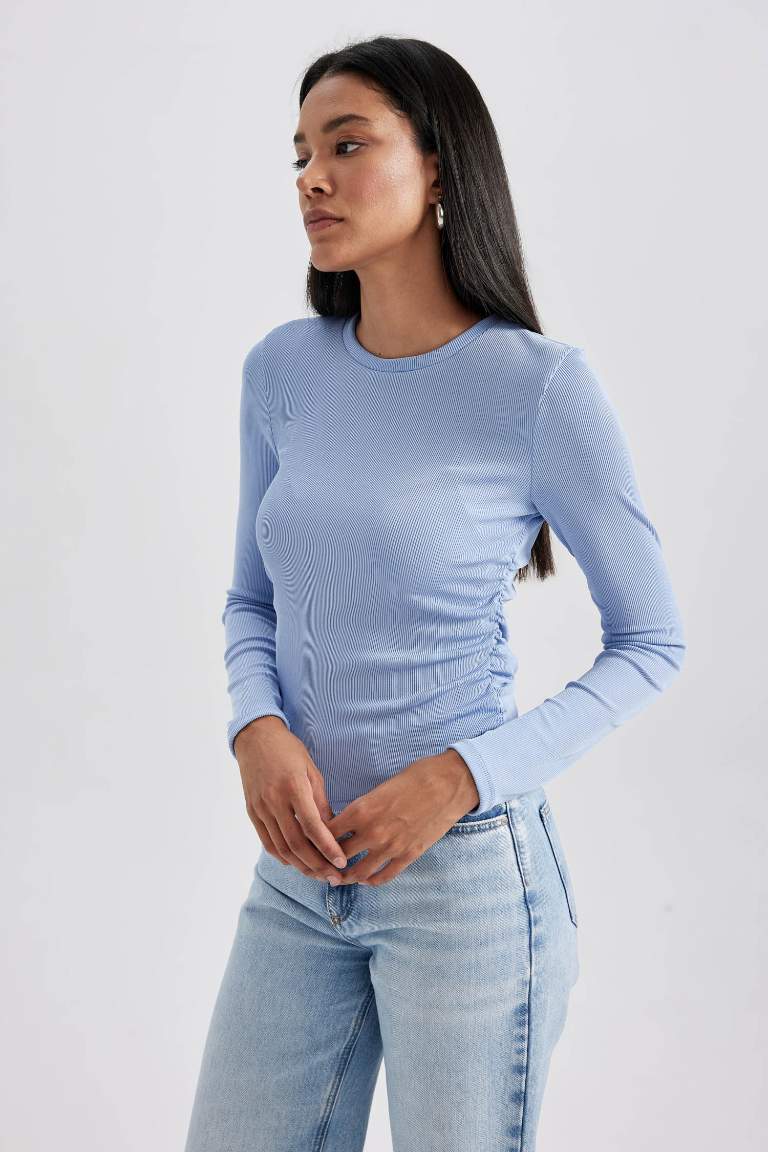 Slim Fit Crew Neck Camisole Long Sleeve T-Shirt