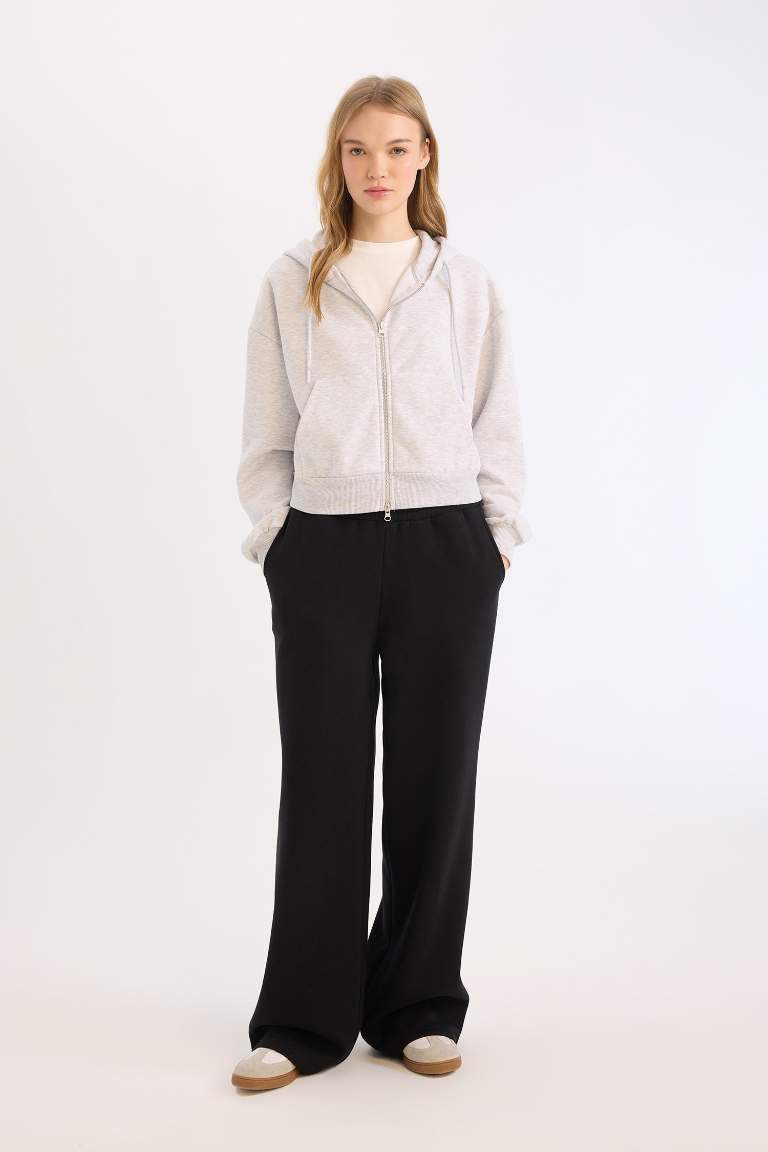 Elastic Waist Wide Leg Sweatpants