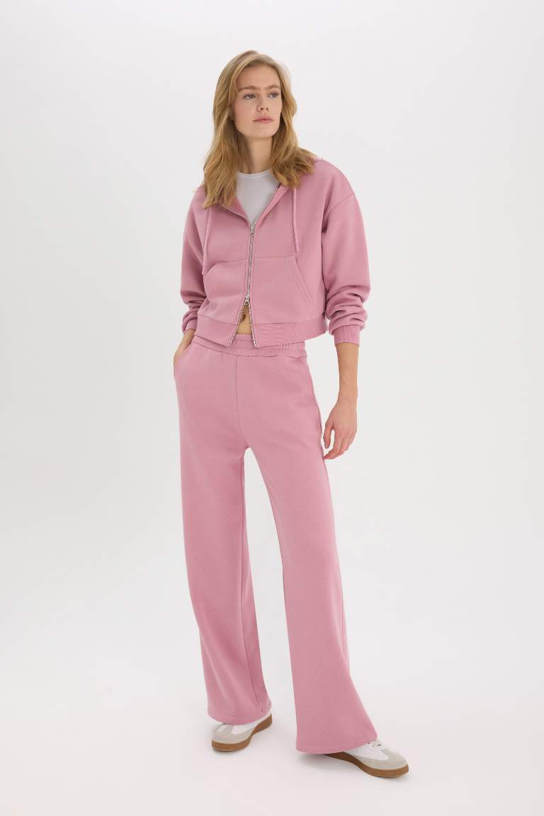 Elastic Waist Wide Leg Sweatpants