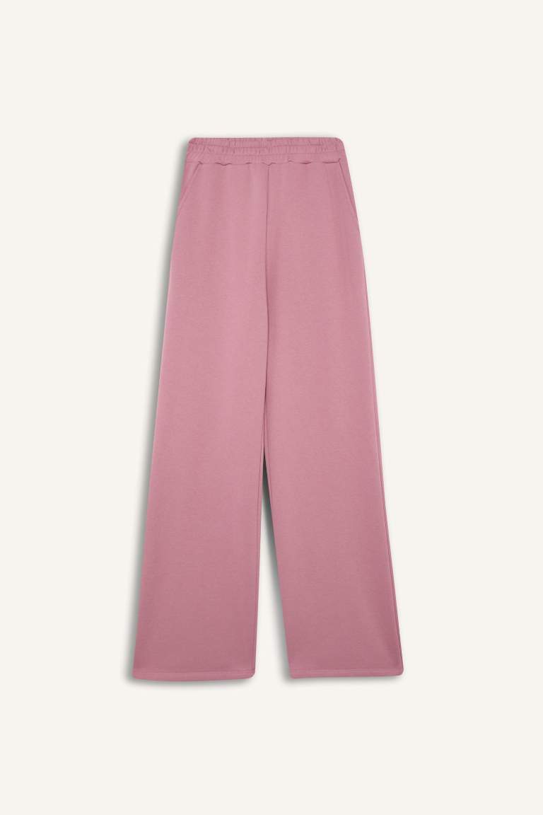 Elastic Waist Wide Leg Sweatpants