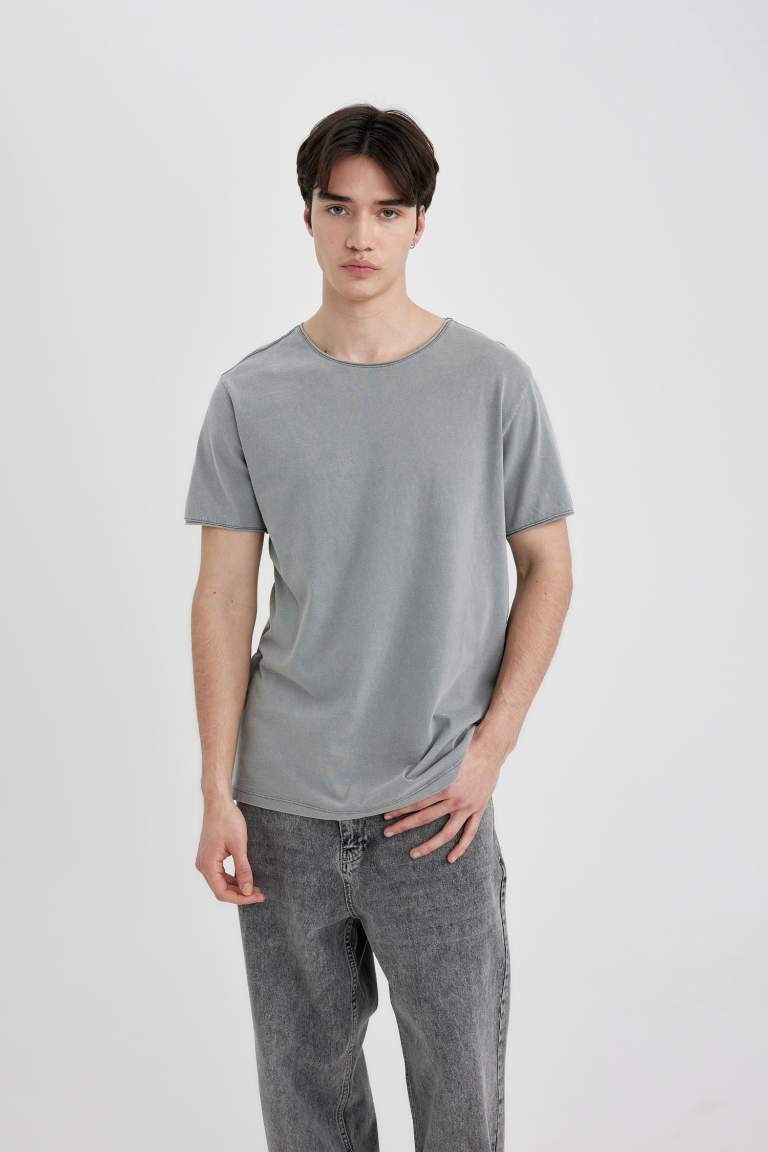 Regular Fit Crew Neck Short Sleeve Basic T-Shirt