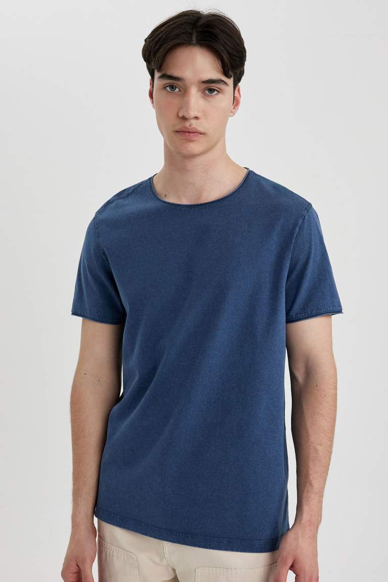 Regular Fit Crew Neck Short Sleeve Basic T-Shirt