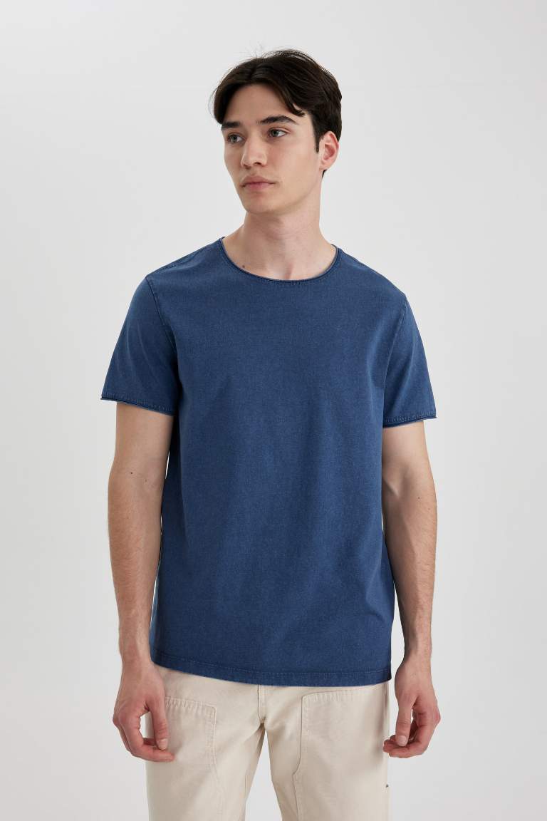 Regular Fit Crew Neck Short Sleeve Basic T-Shirt