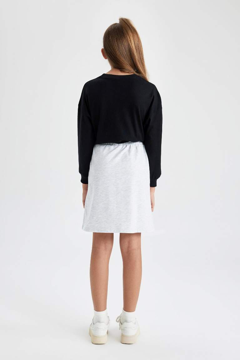 Girl Thin Sweatshirt Fabric A Cut Knitted Skirt