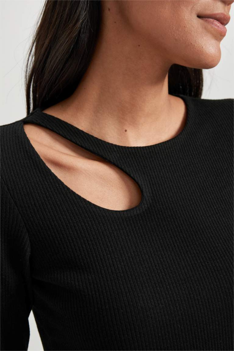 T-shirt AllSaints noir col rond manches courtes coton coupe