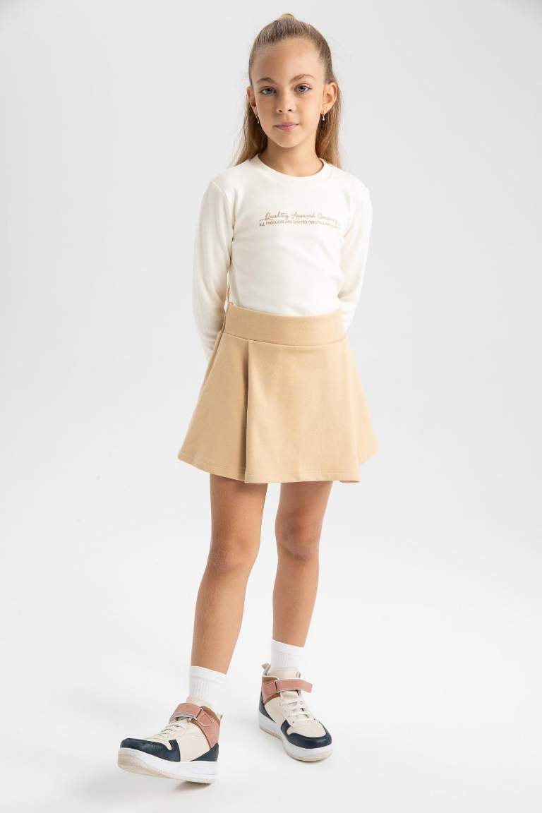 Girl Thin Sweatshirt Fabric A Cut Knitted Skirt