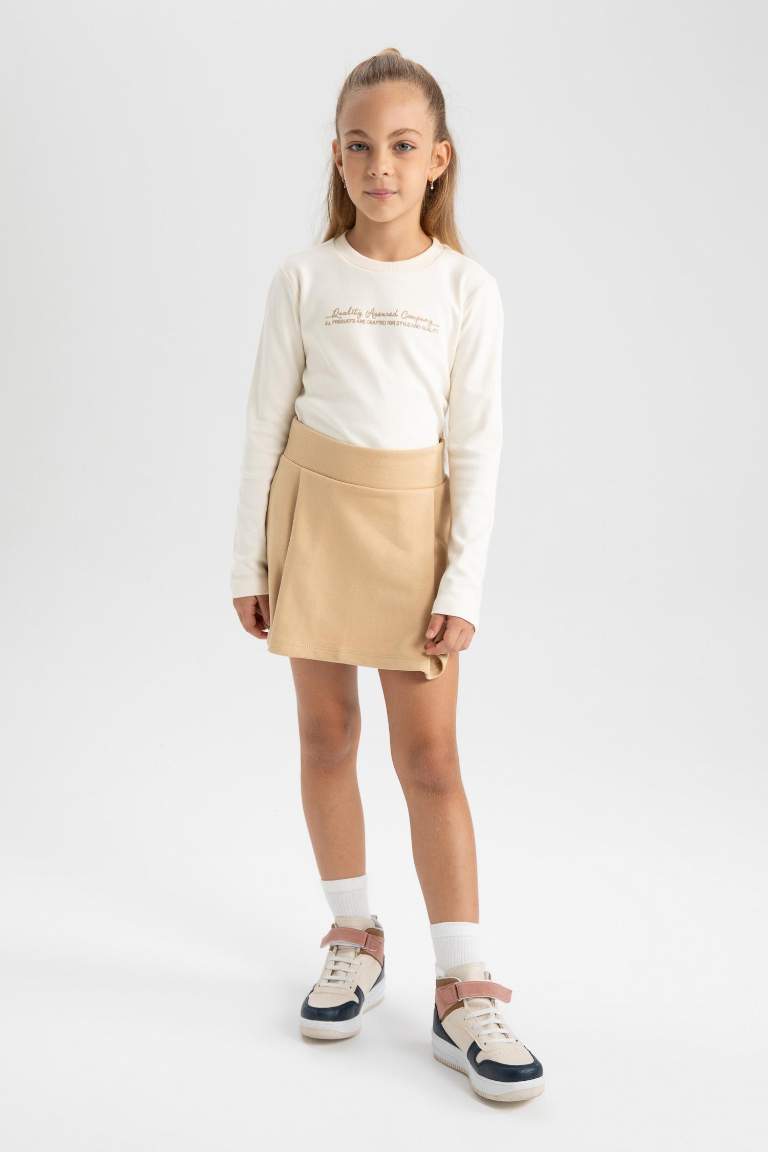 Girl Thin Sweatshirt Fabric A Cut Knitted Skirt