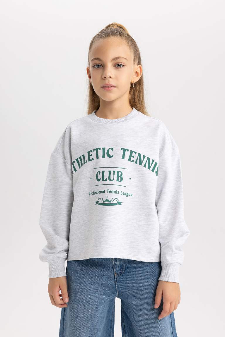 Sweat- Shirt Coupe Régulière Col Rond Pour Fille