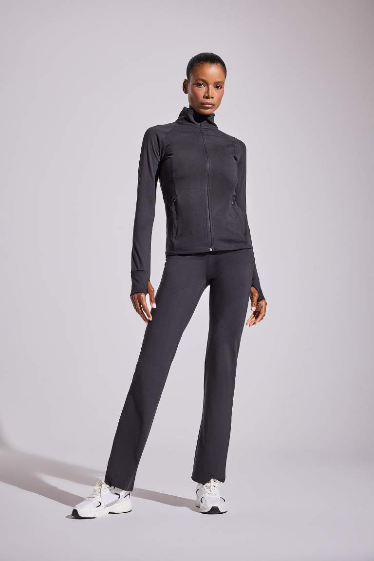Спортивные брюки DeFactoFit Flare Fit с высокой талией, широкими штанинами и из материала Soft Touch