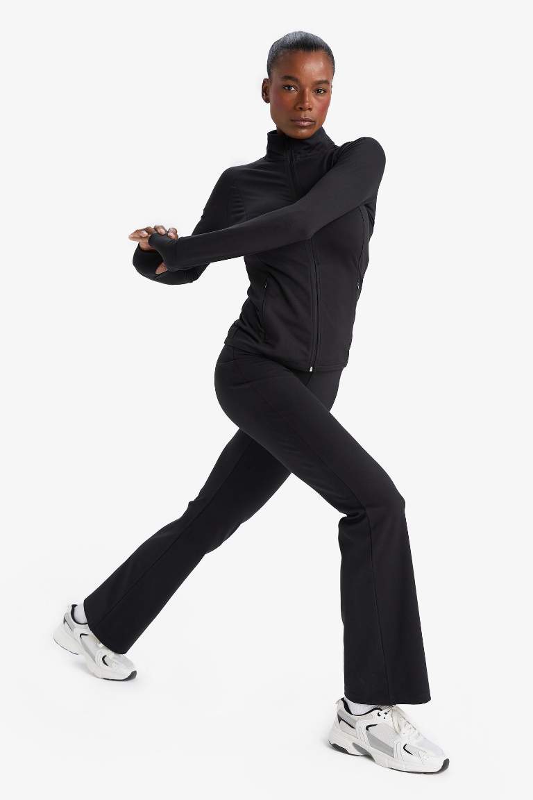 Спортивные брюки DeFactoFit Flare Fit с высокой талией, широкими штанинами и из материала Soft Touch