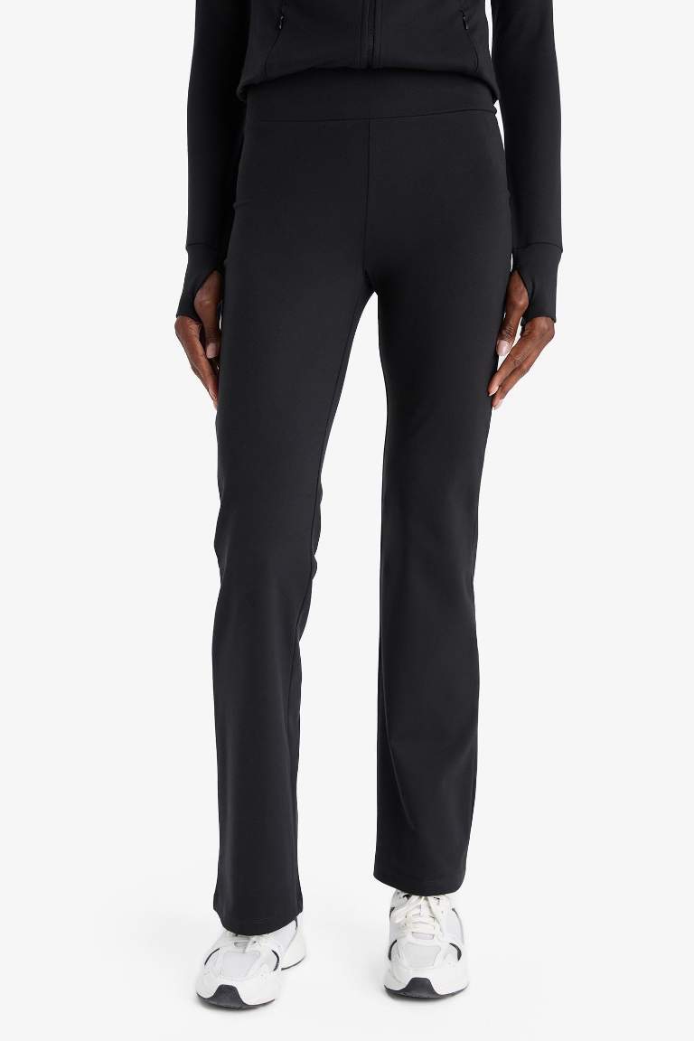Спортивные брюки DeFactoFit Flare Fit с высокой талией, широкими штанинами и из материала Soft Touch