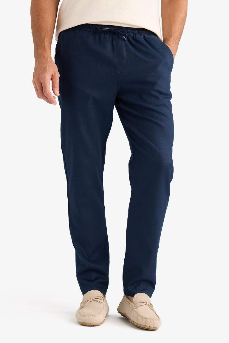 Yazlık Tensel Kumaş Jogger Pantolon Basic Düz Cepli Dar Paça