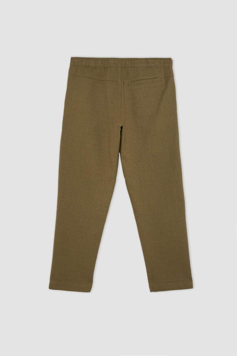 Regular Fit Regular Hem Cotton Trousers