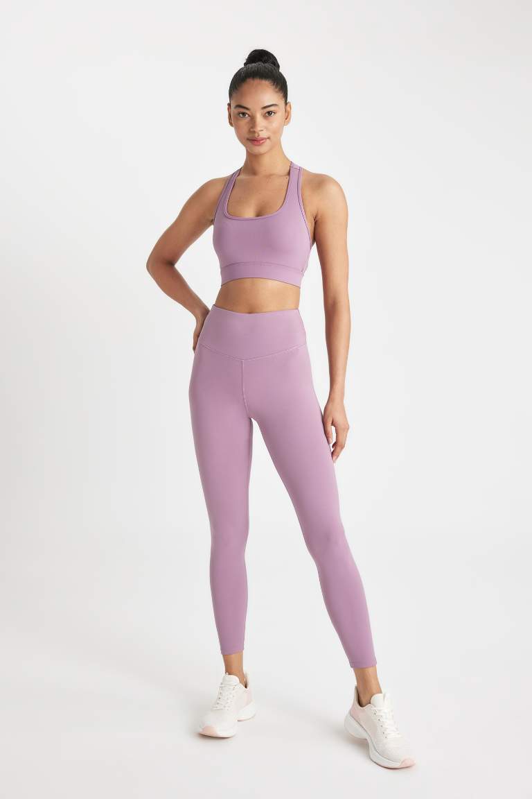 DefactoFit  Yüksek Bel Beli Saran Esnek Basic Düz Sporcu Tayt