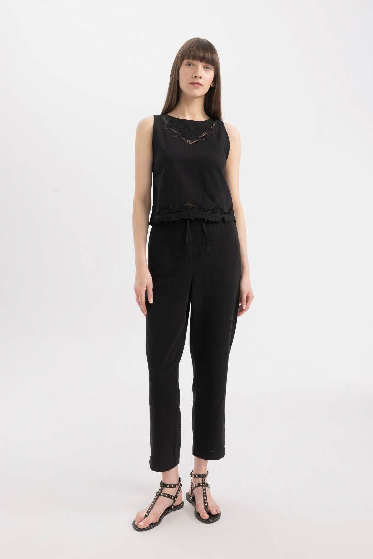 jogger Ankle Length With Pockets Woven Trousers