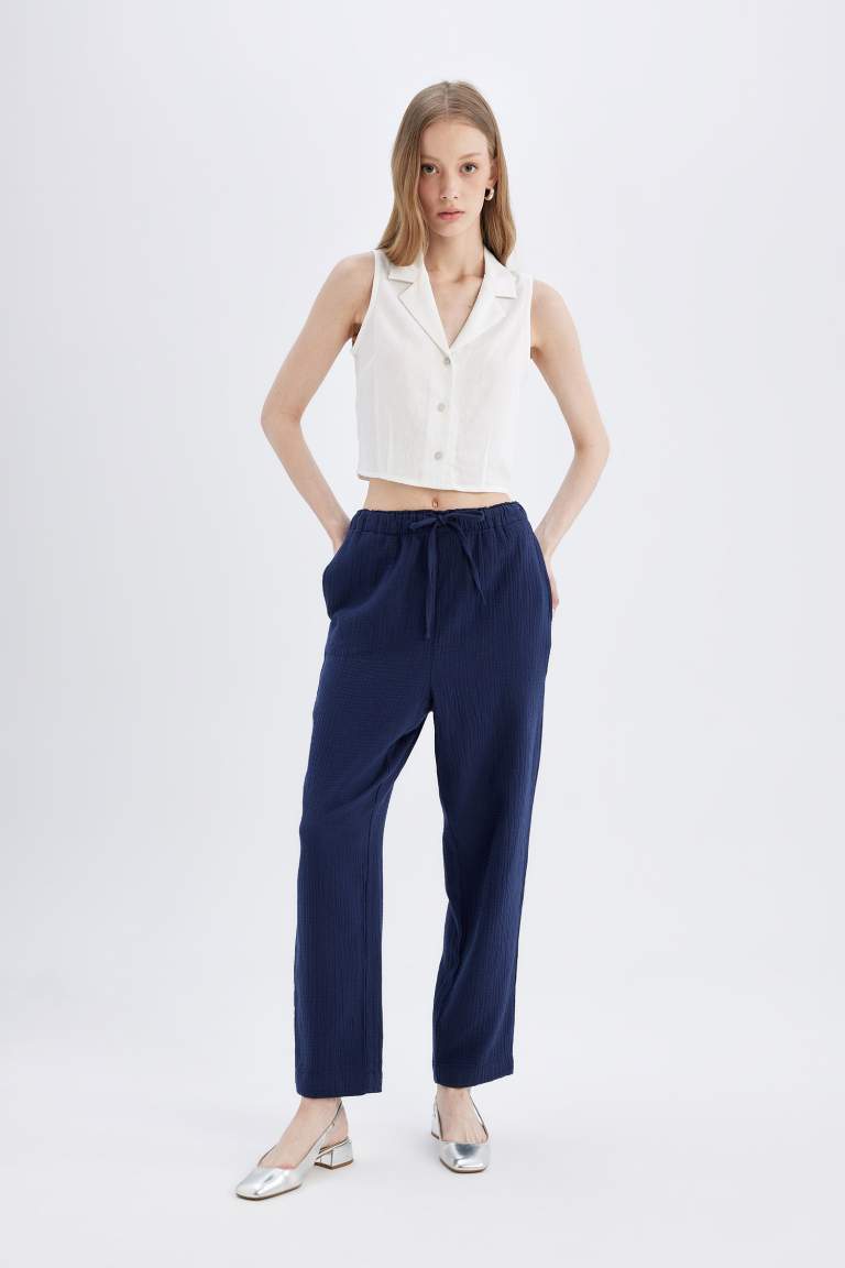 jogger Ankle Length With Pockets Woven Trousers