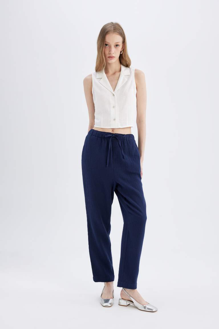 jogger Ankle Length With Pockets Woven Trousers