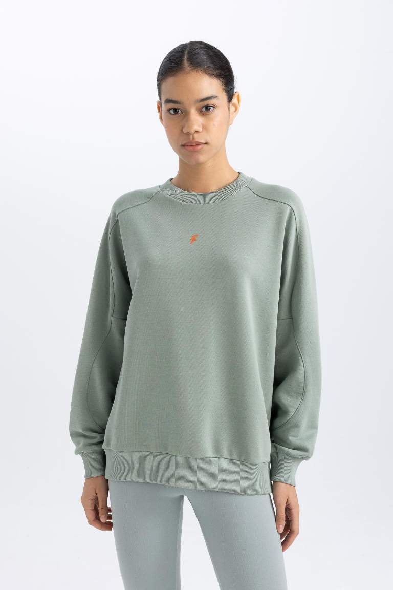 DeFactoFit Oversize Fit Crew Neck Sports Sweatshirt