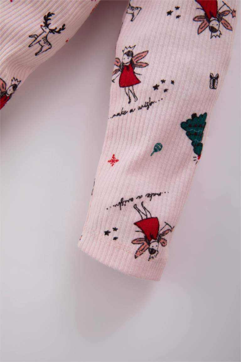 أوفر بناتي حديثي الولادة مضلع بطبعة كريسمس