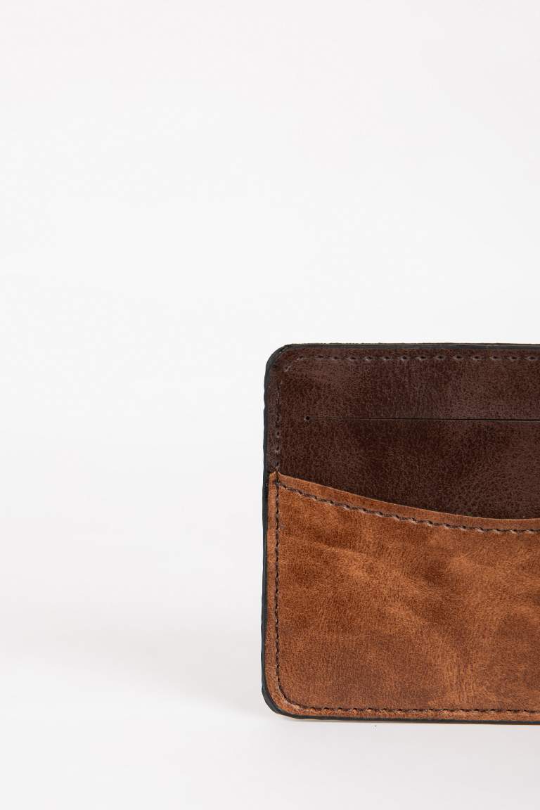 Man Faux Leather Card Holder