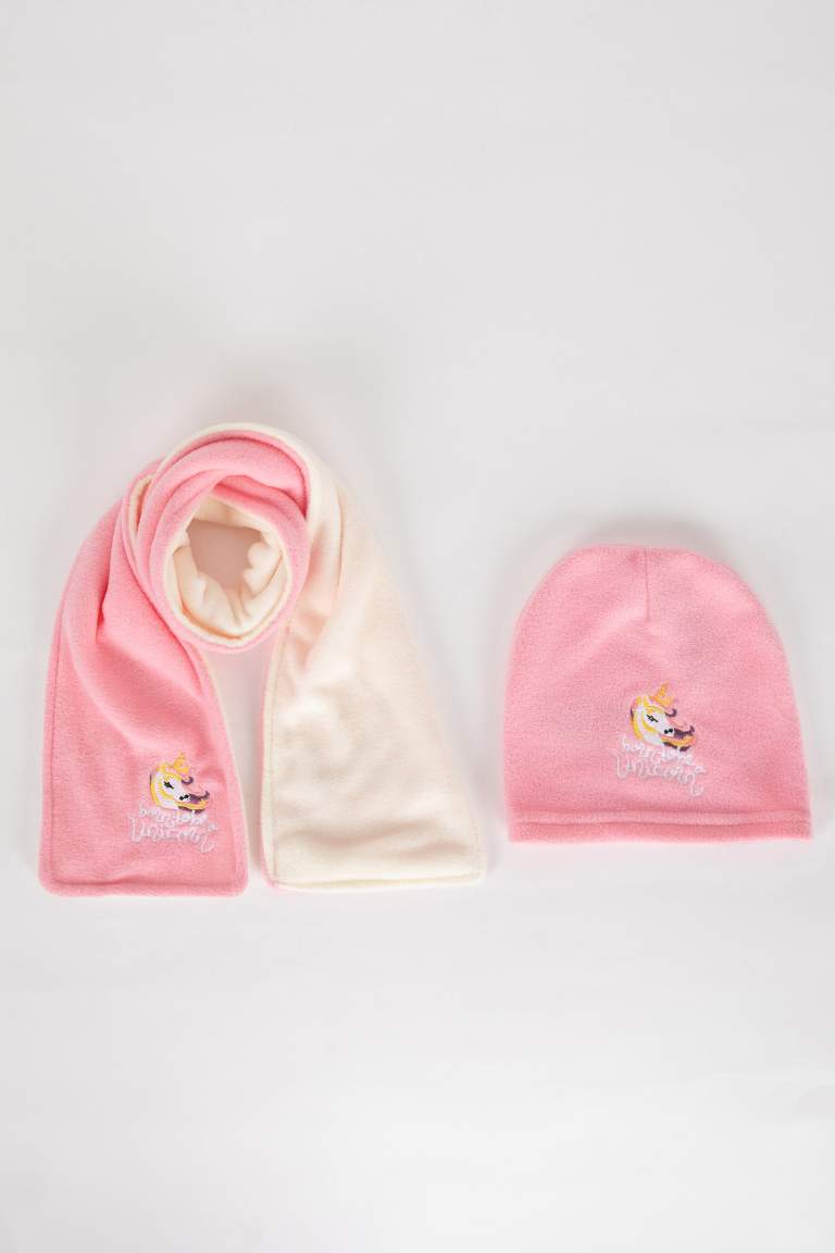 Baby Girl 2 Piece Fleece Scarf Beret Set