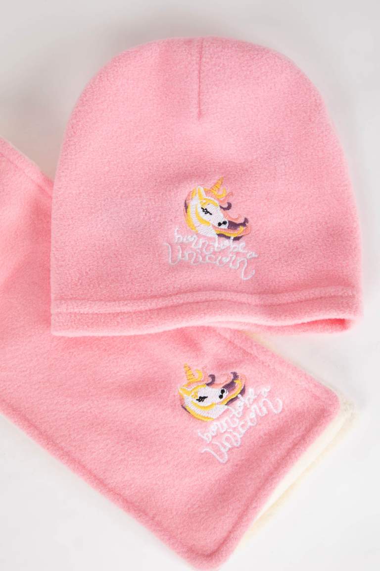 Baby Girl 2 Piece Fleece Scarf Beret Set