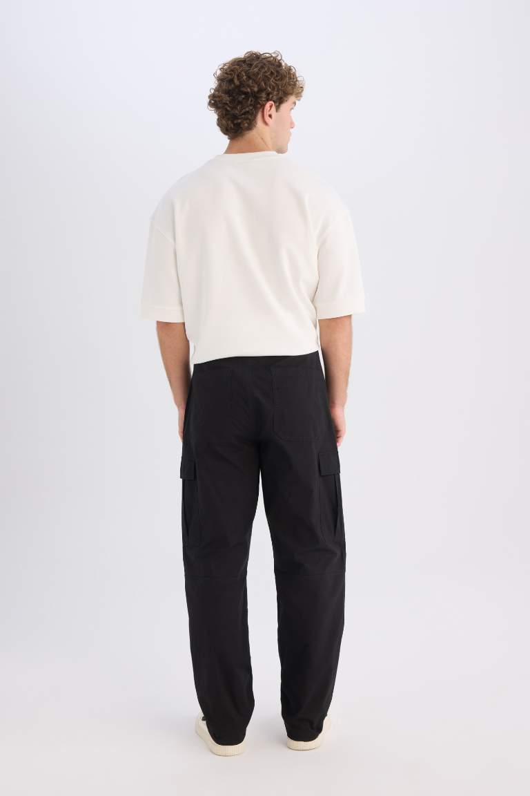 Wide Leg Cargo Pocket Straight Leg Parachute Trousers