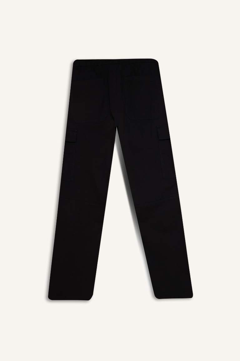 Wide Leg Cargo Pocket Straight Leg Parachute Trousers