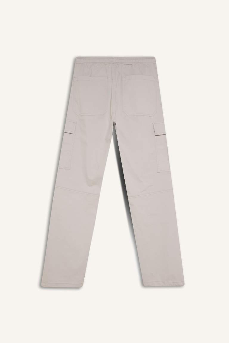 Wide Leg Cargo Pocket Straight Leg Parachute Trousers