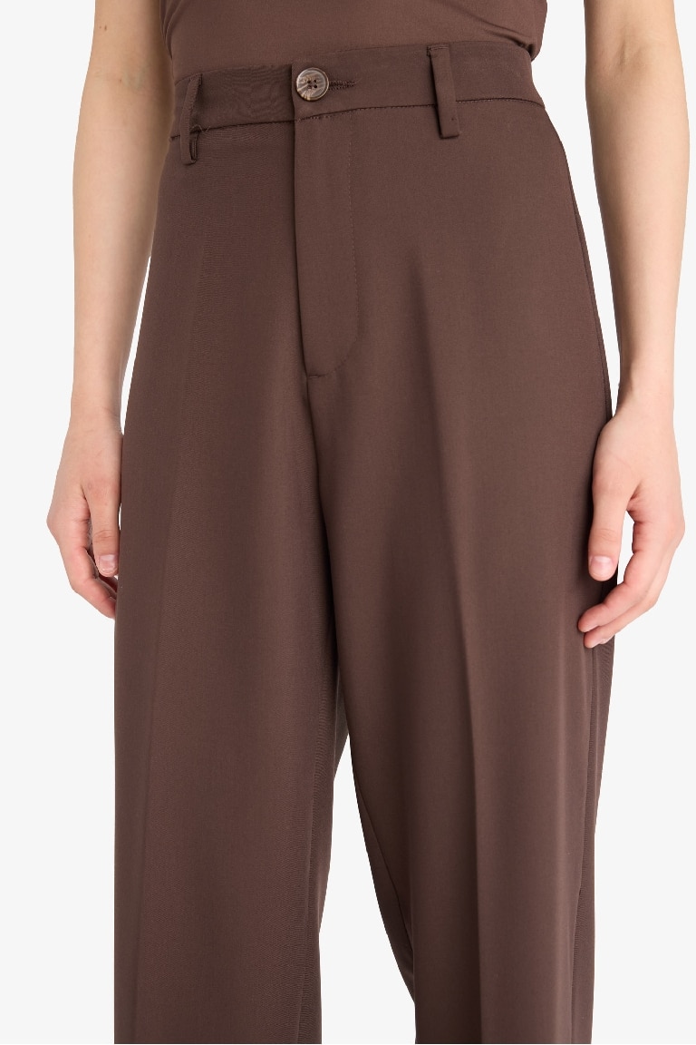 Straight Fit High Waist Standard Length Trousers