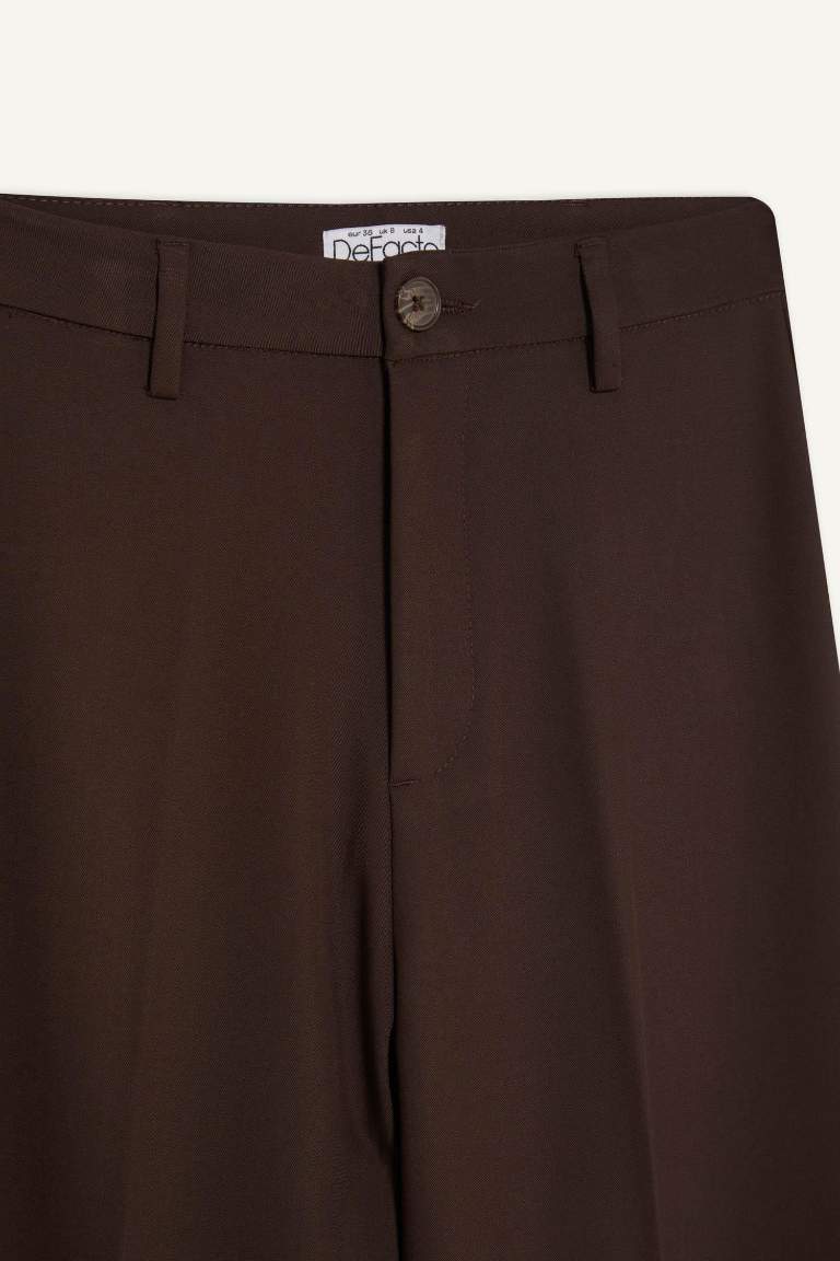 Straight Fit High Waist Standard Length Trousers