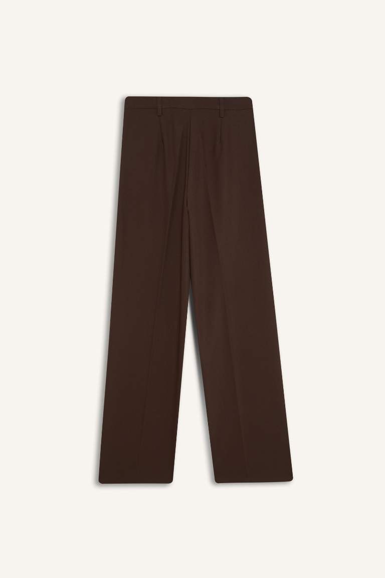 Straight Fit High Waist Standard Length Trousers