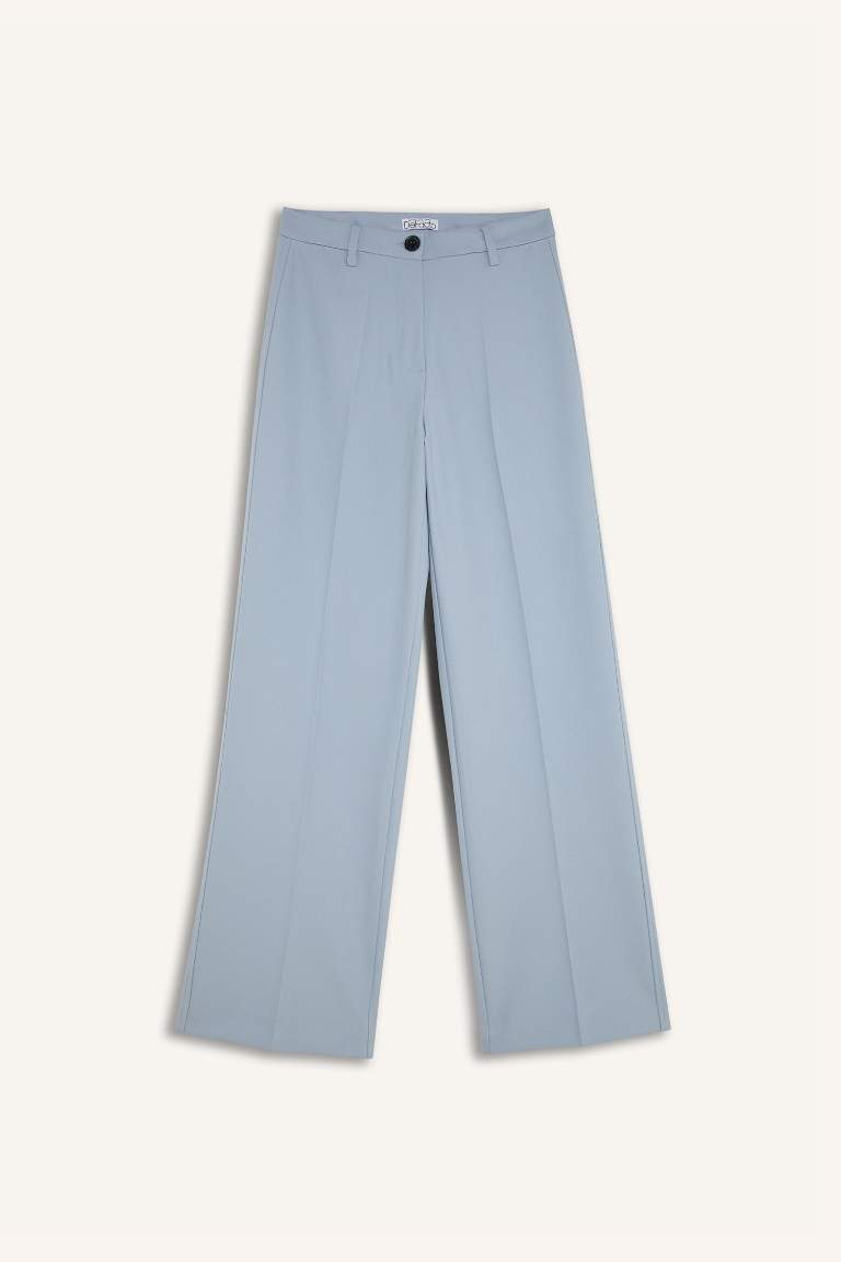 Wide Leg High Waist Standard Length Trousers