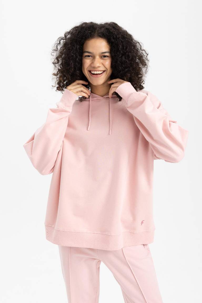 DeFactoFit Oversize Fit Hooded Sports Sweatshirt