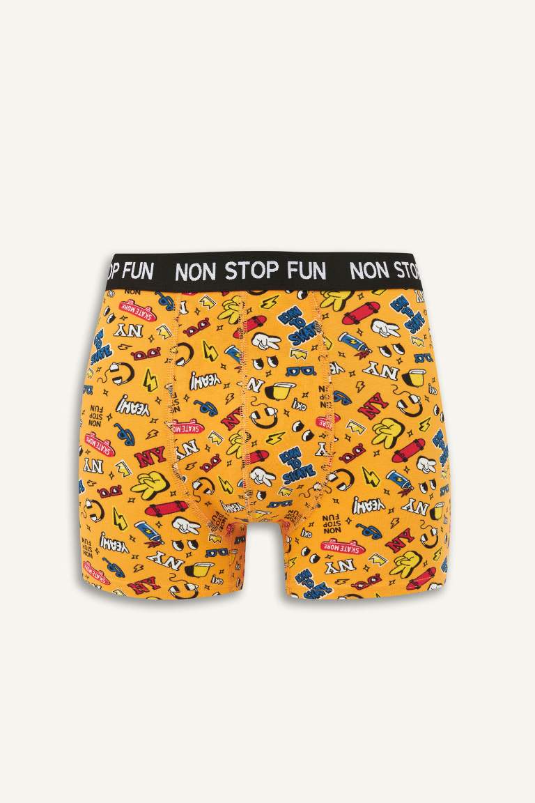 Regular Fit Desenli 3'lü Boxer