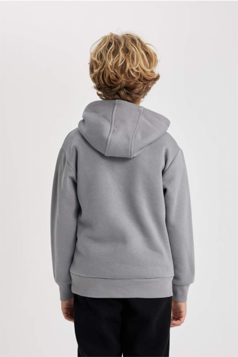 Erkek Çocuk NBA Wordmark Kapüşonlu Kalın Sweatshirt