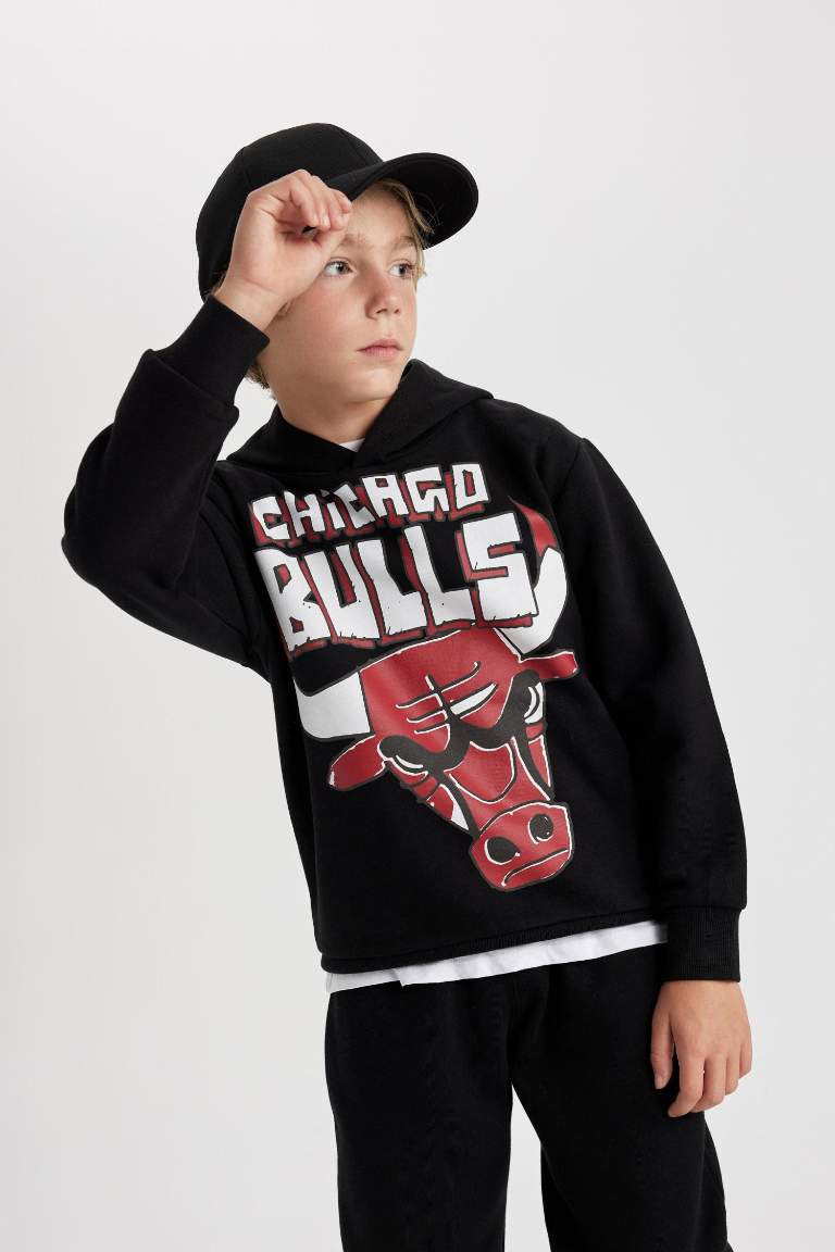 Boy NBA Chicago Bulls Hooded Thick Sweatshirt