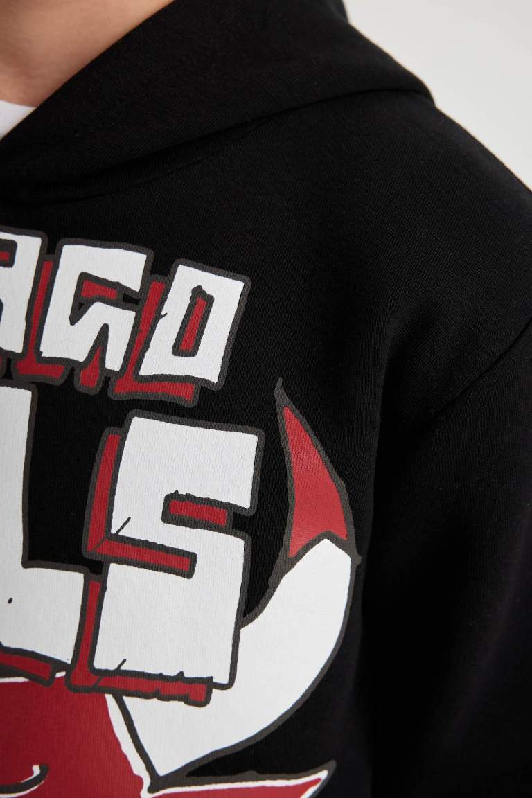 Boy NBA Chicago Bulls Hooded Thick Sweatshirt