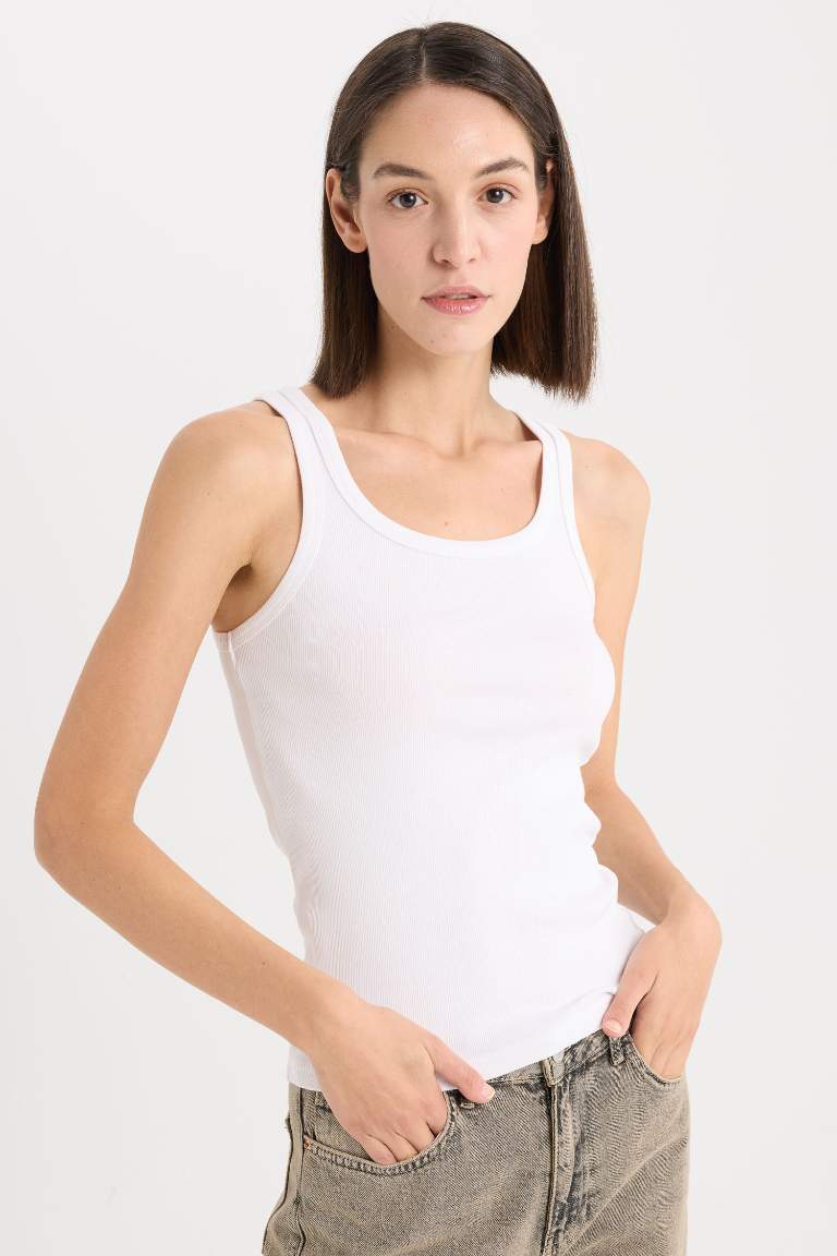 Slim Fit Camisole Round Collar Tank Top