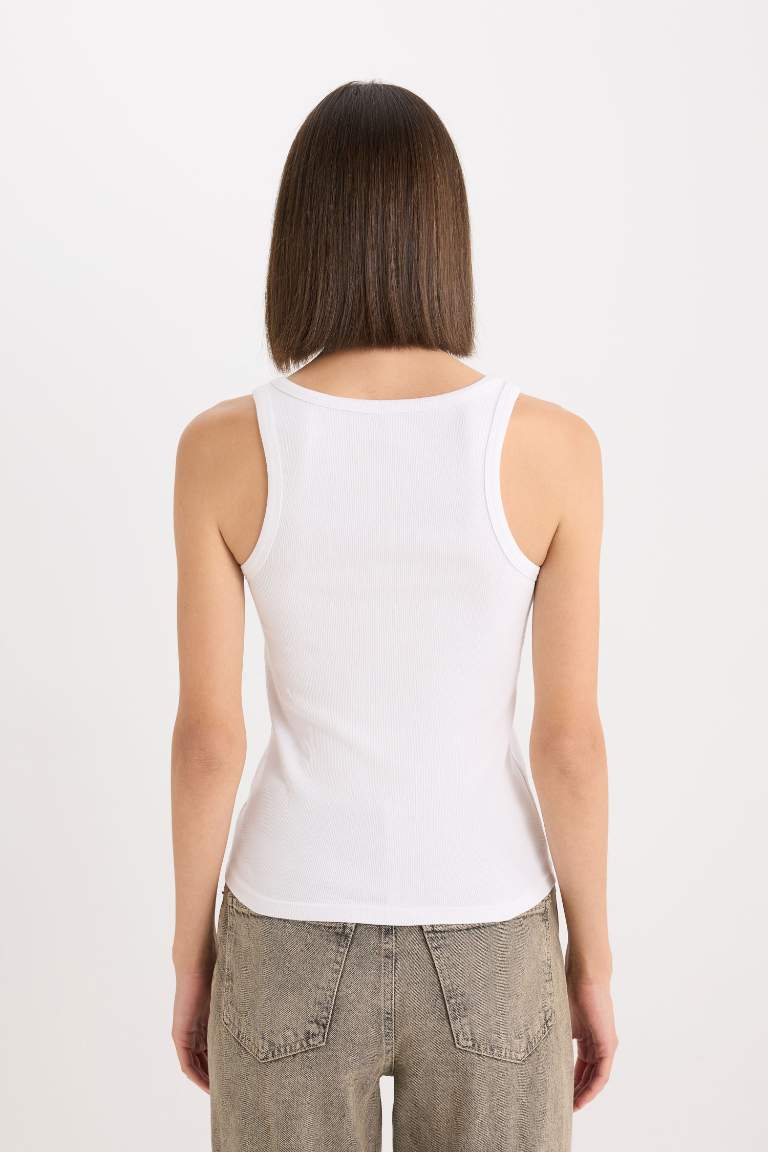 Slim Fit Camisole Round Collar Tank Top