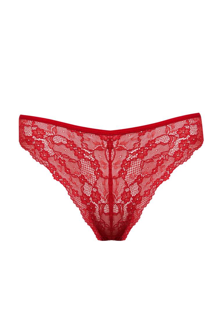 Fall in Love Red Lace Brazilian Panty