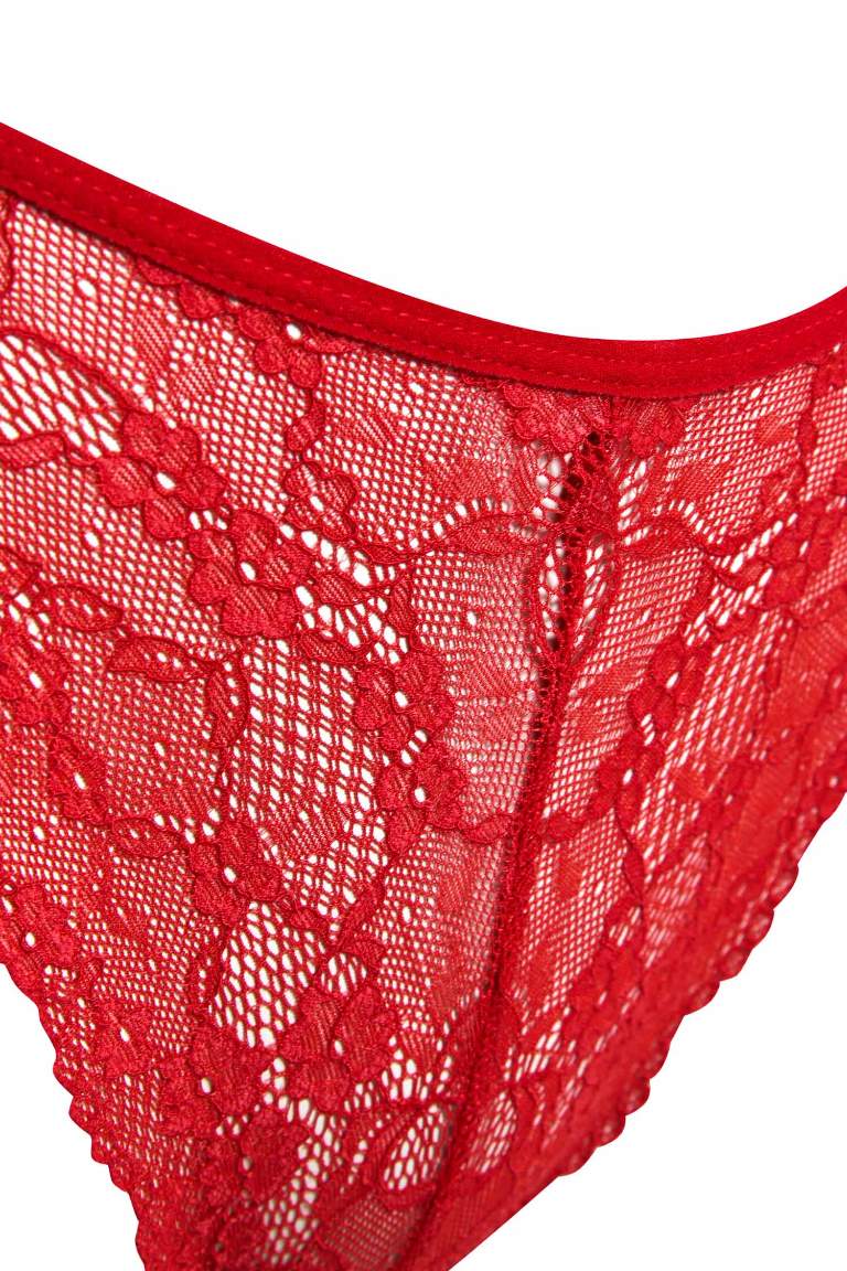 Fall in Love Red Lace Brazilian Panty