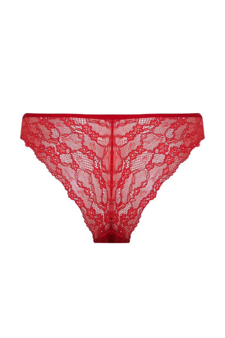 Fall in Love Red Lace Brazilian Panty