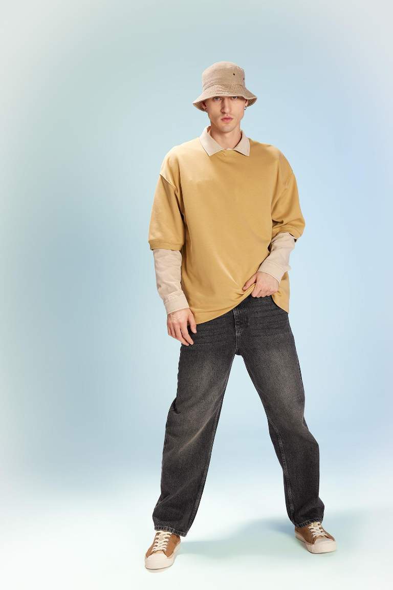 Loose Fit Crew Neck Heavy Fabric Basic T-Shirt