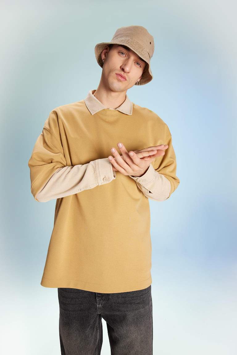 Loose Fit Crew Neck Heavy Fabric Basic T-Shirt