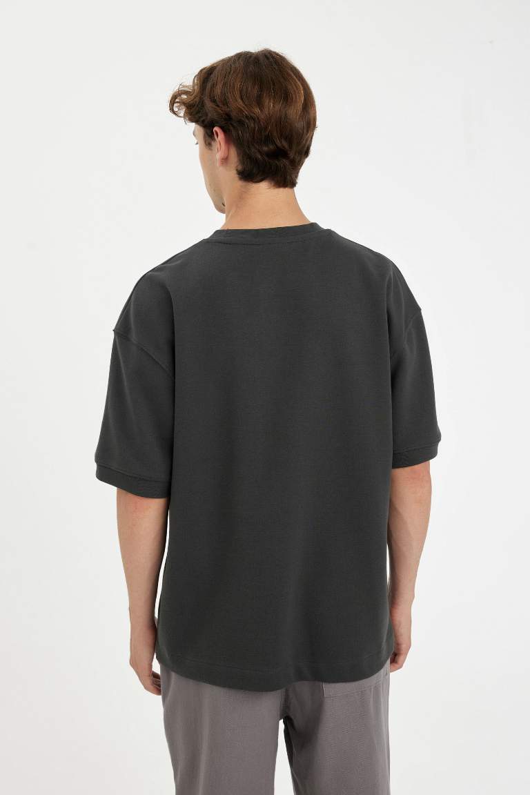 Loose Fit Crew Neck Heavy Fabric Basic T-Shirt