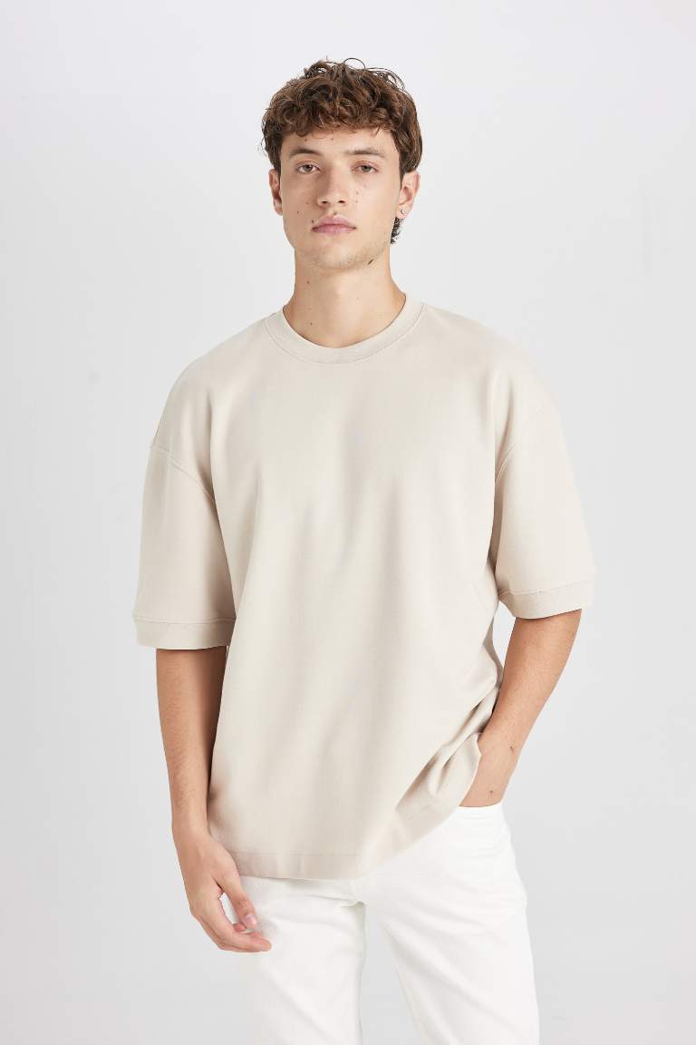 Loose Fit Crew Neck Heavy Fabric Basic T-Shirt