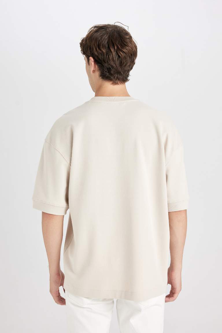 Loose Fit Crew Neck Heavy Fabric Basic T-Shirt