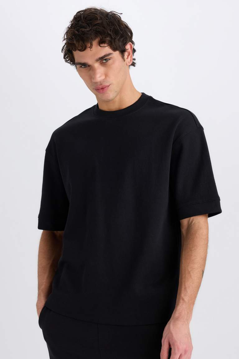 Loose Fit Crew Neck Short Sleeve Heavy Fabric T-Shirt