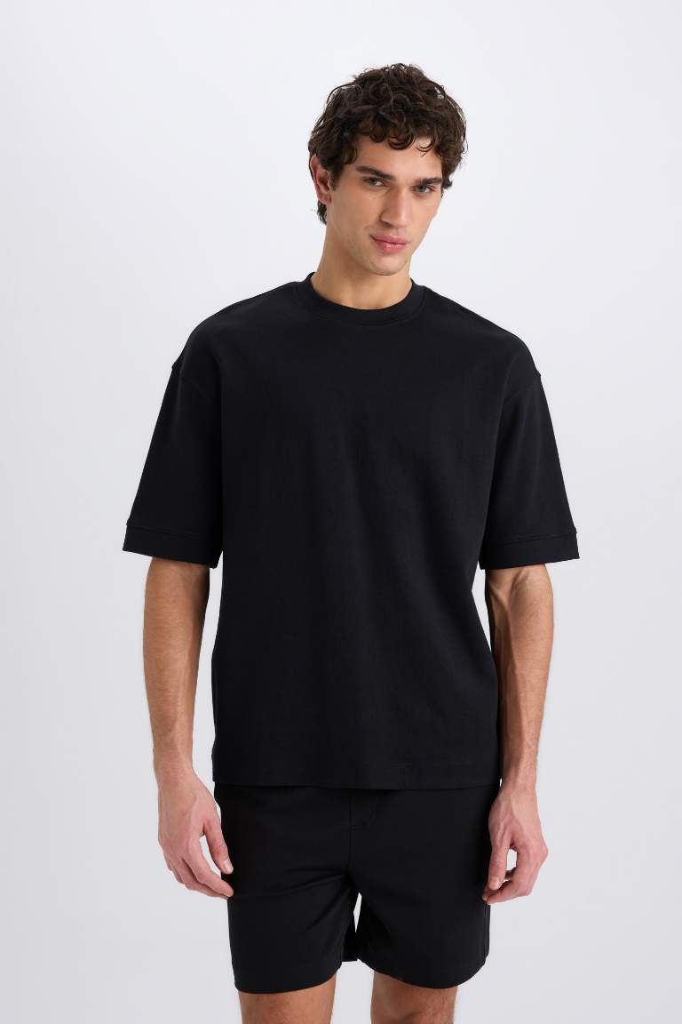 Loose Fit Crew Neck Short Sleeve Heavy Fabric T-Shirt